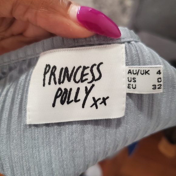 Princess Polly Light Blue Pleated Mini Dress Size 0 - Picture 4 of 5
